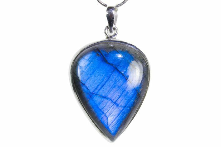 Brilliant Blue Labradorite Pendant with Chain #353915